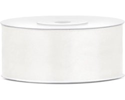 Partydeco - Satijn lint cream 25 mm /rol 25 m