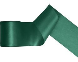 Partydeco - Satijn lint Donkergroen 100mm/rol 25m - Kerst - Feestdagen
