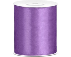 Partydeco - Satijn lint Lavendel 100mm/rol 25m
