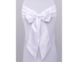 Partydeco - Stoel strikken satijn Wit (10 stuks)