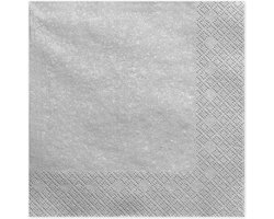 Partydeco Tafel servetten - papier - zilver - 33 cm - diner/lunch/verjaardag
