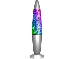PartyFunLights - GlitterLamp - Zilver - Multi-Color LED - USB - Nachtlampje Kinderen - 34 cm hoog