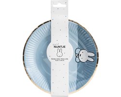 partypakket - Nijntje - blauw - 8-bordjes - 8-bekertjes - 20-servetten - houten-besteksetje babyshower - geboorte - verjaardag - jongen -