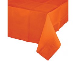 Party/verjaardag Tafelkleed - 2x stuks - oranje - 274 x 137 cm - tafellaken van papier