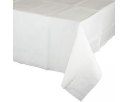 Party/verjaardag Tafelkleed - 2x - wit - 274 x 137 cm - tafellaken van papier