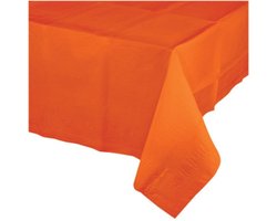 Party/verjaardag Tafelkleed - oranje - 274 x 137 cm - tafellaken van papier