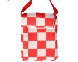 PartyXplosion Carnaval feest schoudertasje Brabant - rood/wit geblokt - Brabantse vlag