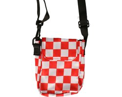 PartyXplosion Carnaval feest schoudertasje Brabant - rood/wit geblokt - Brabantse vlag