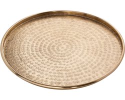 Parya Home - Decoratief Dienblad 40 cm Metaal Kaarsendienblad Rond - Goud - Metaal