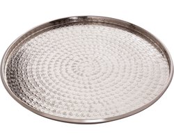 Parya Home - Decoratief Dienblad - 40 cm - Metaal Kaarsendienblad Rond - Zilver