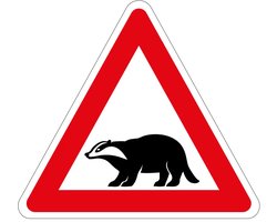 Pas op overstekende dassen bord - Sign Again materiaal - 20 cm