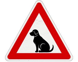 Pas op overstekende honden bord - Sign Again materiaal - 20 cm