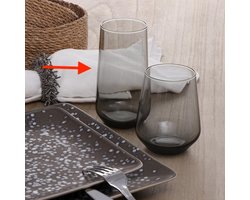 Pasabahce Allegra – Zwarte Longdrinkglazen – Set van 3 – 470 ml – Stijlvolle glazen – Vaatwasserbestendig