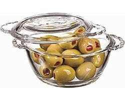 Pasabahce Basic Schaaltjes met Deksel – Set van 2 – Ø 11 cm – Glazen Bewaarschaaltjes