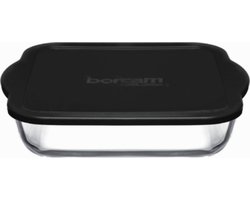 Pasabahce - Borcam vierkant ovenschaal groot, met zwarte deksel - 3200cc