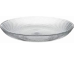 Pasabahce Dessert/gebaksbordjes van glas - 6x stuks - Dia 19 cm - Kleine glazen bordjes - Servies