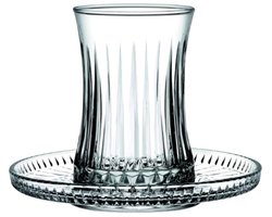 Pasabahce Elysia – Turkse Theeglazen Set Met Onderzetters – 12-Delig – 6-Persoons