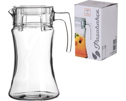 Pasabahce - glazen schenkkan - Azur - 1400 ml - transparant - met deksel en handgreep
