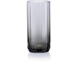 Pasabahce Leia – Zwarte Longdrinkglazen – Set van 3 – 310 ml – Stijlvolle glazen – Vaatwasserbestendig