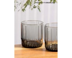 Pasabahce Leia – Zwarte Waterglazen – Set van 3 – 265 ml – Stijlvolle glazen – Vaatwasserbestendig - Drinkglazen
