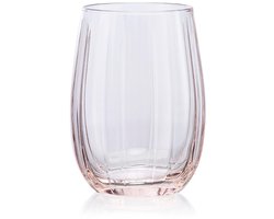 Pasabahce Linka – Roze Waterglazen – Set van 3 – 380 ml – Stijlvolle glazen – Vaatwasserbestendig