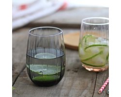 Pasabahce Linka – Zwarte Waterglazen – Set van 3 – 240 ml – Stijlvolle glazen – Vaatwasserbestendig