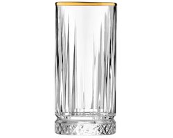 Pasabahce – longdrinkglazen set – Elysia – gouden rand – goud – 4x 365 ml