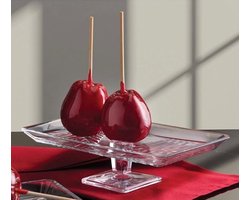 Pasabahce serveerschaal op voet glas 27,6 x 16,5 cm hoogte 8,3 cm