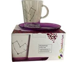Pasabahce set kop & schotel voor koffie / thee- Hart - Volumekorting