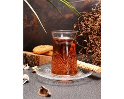 Pasabahce - theeglas set - Timeless 12-delig - 160ml - helder glas - inclusief onderzetters