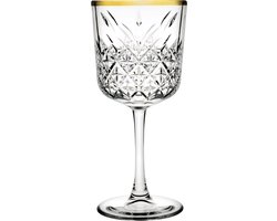 Pasabahce Timeless Wijnglas - Golden Touch- 330ml- Gouden Rand - 4 Stuks