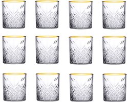 Pasabahce Tumbler met gouden rand Timeless 35.5 cl - Transparant Goud 12 stuk(s)