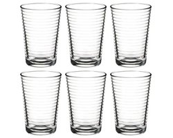 Pasabahce - waterglazen - Doro - set van 6 - 205ml - helder glas - elegant gouden randje