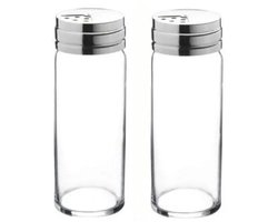 Pasabahce – zout- en peperstrooiers – Basic – 240 ml – transparant – set van 2 met deksels