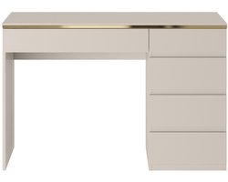 PASCAL MORABITO Bureau - 5 lades - Beige en goudkleurig - VUKIA van Pascal Morabito L 119 cm x H 79.1 cm x D 55 cm