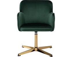PASCAL MORABITO Bureaustoel - Fluweel - Groen en goudkleurig - CAPULI L 70 cm x H 80 cm x D 70 cm