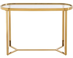 PASCAL MORABITO Consoletafel van gehard glas en verchroomd roestvrij staal - Transparant en goudkleurig - JOLINY van Pascal Morabito