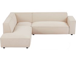 PASCAL MORABITO Grote hoekbank met hoek links van beige ribfluweel BORORE - van Pascal Morabito