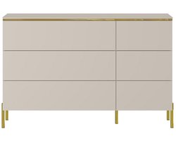 PASCAL MORABITO Ladekast met 6 lades - Beige en goud - VUKIA van Pascal Morabito