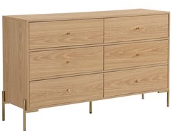 PASCAL MORABITO Ladekast met 6 lades - Mdf en metaal - Kleur: naturel en oud - MILAVIA van Pascal Morabito L 140 cm x H 82 cm x D 40 cm