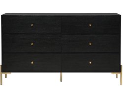 PASCAL MORABITO Ladekast met 6 lades - Mdf en metaal - Zwart en goud - MILAVIA van Pascal Morabito