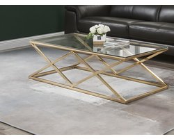PASCAL MORABITO Salontafel CHARLOTTE - Gehard glas en staal - Goudkleurig - van Pascal Morabito