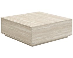PASCAL MORABITO Salontafel met 2 lades van mdf - Beige travertijneffect - ANTRIM van Pascal Morabito