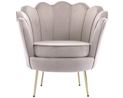 PASCAL MORABITO Schelpvormige fauteuil van taupegrijs velours DANDELION - van Pascal Morabito