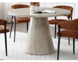 PASCAL MORABITO Uitschuifbare eettafel voor 4 personen van mdf - Beige natuursteeneffect - LARIOZA van Pascal Morabito