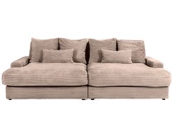 PASCAL MORABITO Vierzitsbank met diepe zitting in ribfluweel met dikke ribbels, taupe CALAZO van Pascal Morabito