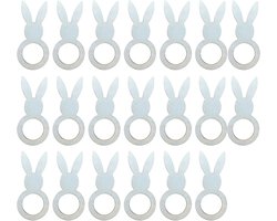 Pasen knutselen-servetringen pasen-20 Paas servetringen met konijnenoortjes - Houten servethouders - Geschikt voor Pasen - Diner - Feest - Banket - Tafeldecoratie - Paasaccessoires - Knutselen - 19x12,5 cm