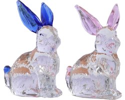 Pasen Konijn Beeldjes van Kristal, Duidelijke Dieren Sculptuur als Tafeldecoratie, Perfect als Cadeau voor Ouders en voor Thuisdecoratie