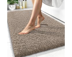 Pasper Badmat - 60 x 100 cm - Beige - Zachte Badkamermat met Gripcore Antislip - Gemaakt in België