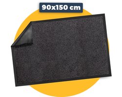 Pasper Deurmat binnen droogloopmat - 90 x 150 cm - Antraciet - 100% recycled - Gemaakt in België - Wasbaar - deurmatten